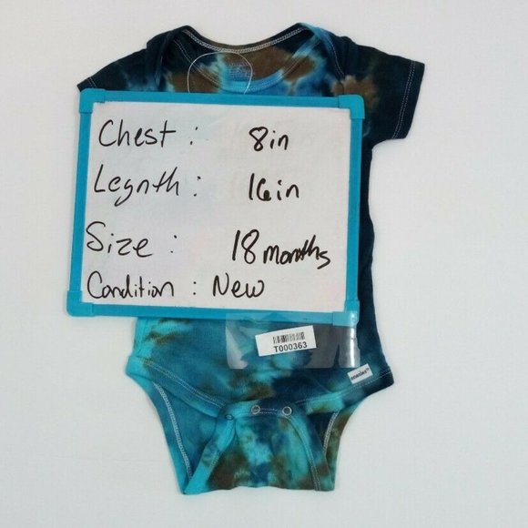 Hand Dyed Tie Dye Tee Cotton Jersey Snap One - Picture 3 of 3